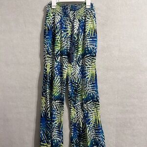 Aerie Beach Pants palm print small pull-on  drawstring waist wide-leg silhouette